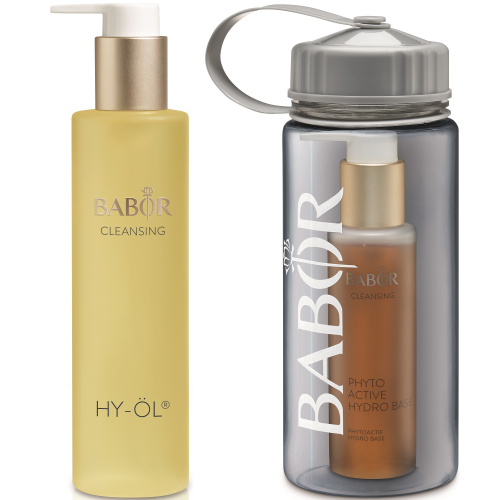 Speciális ajánlat a készlet erejéig: HY-ÖL+Phytoactive Hydro base ajándék BABOR kulaccsal és zöld smoothie recepttel. Cleansing Hydro Base szett BABOR kulaccsal