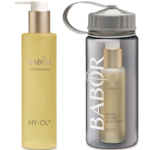 Speciális ajánlat a készlet erejéig: HY-Öl+Phytoactive Reactivating ajándék BABOR kulaccsal és zöld smoothie recepttel. Cleansing Reactivating szett BABOR kulaccsal