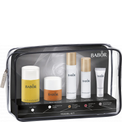 Praktikus utazószett kis kiszerelésű termékekkel. Skinovage PX Travel Kit